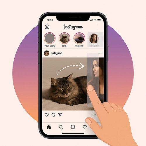 swiping Instagram stories